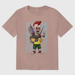 Футболка оверсайз мужская Я стою у моря, цвет: пыльно-розовый