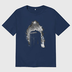Футболка оверсайз мужская Ночной тардис, цвет: тёмно-синий