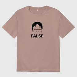 Футболка оверсайз мужская Dwight Kurt false - the office, цвет: пыльно-розовый