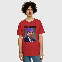 Футболка оверсайз мужская Prison mike Michael Scott - офис, цвет: красный — фото 2