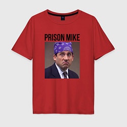 Футболка оверсайз мужская Prison mike Michael Scott - офис, цвет: красный