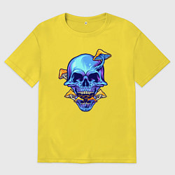 Мужская футболка оверсайз Череп с грибочками