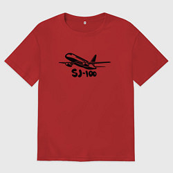 Мужская футболка оверсайз Сухой Суперджет 100 черный с надписью