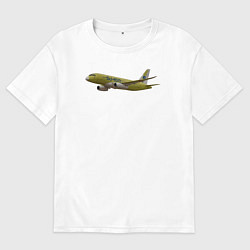 Мужская футболка оверсайз Первый опытный самолет SSJ-NEW