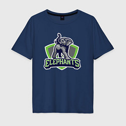 Футболка оверсайз мужская Elephants, цвет: тёмно-синий