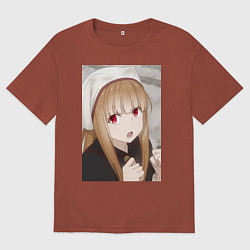 Мужская футболка оверсайз Волчица и пряности Холо монашка