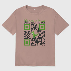 Мужская футболка оверсайз Кьюар-код динозавр