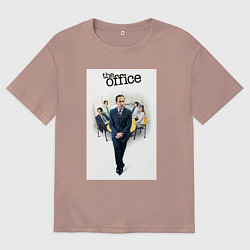 Футболка оверсайз мужская The office characters, цвет: пыльно-розовый