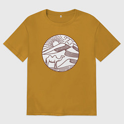 Мужская футболка оверсайз Верблюд в пустыне