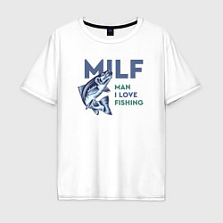 Футболка оверсайз мужская Milf милфа, цвет: белый
