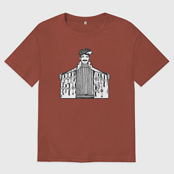 Футболка оверсайз мужская Вор времени, цвет: кирпичный