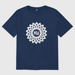 Мужская футболка оверсайз Мы в круговом орнаменте из белых рук