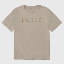Футболка оверсайз мужская Fable logo, цвет: миндальный