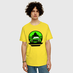 Футболка оверсайз мужская Nissan skyline retro style, цвет: желтый — фото 2
