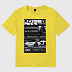 Футболка оверсайз мужская Lamborghini countach, цвет: желтый