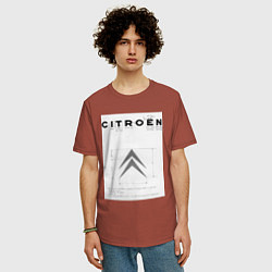 Футболка оверсайз мужская Citroen логотип, цвет: кирпичный — фото 2