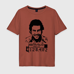 Футболка оверсайз мужская Pablo escobar in the jail, цвет: кирпичный