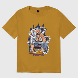 Футболка оверсайз мужская One piece дым smoke, цвет: горчичный