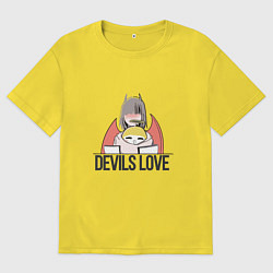 Мужская футболка оверсайз Ангелок и демон