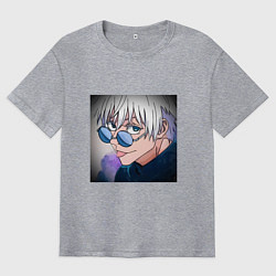 Футболка оверсайз мужская Годжо, цвет: меланж