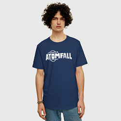 Футболка оверсайз мужская Atomfall logo, цвет: тёмно-синий — фото 2