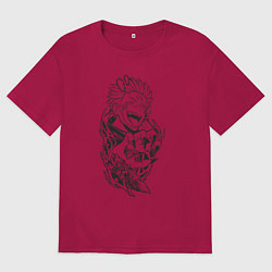 Мужская футболка оверсайз Магическая битва Сукуна Юджи