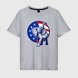 Футболка оверсайз мужская USA elephant, цвет: меланж