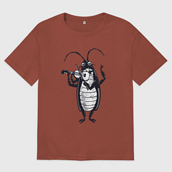 Мужская футболка оверсайз Таракан скрипач