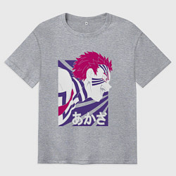 Мужская футболка оверсайз Клинок рассекающий демонов Акадза