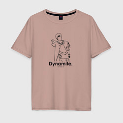 Футболка оверсайз мужская BTS Dynamite Kim Seok-Jin, цвет: пыльно-розовый
