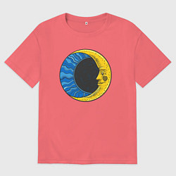 Мужская футболка оверсайз Ночной месяц