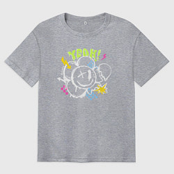 Мужская футболка оверсайз Граффити одноглазый смайл