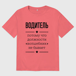 Мужская футболка оверсайз Водитель должность волшебник