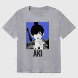 Футболка оверсайз мужская Человек-бензопила Aki, цвет: меланж