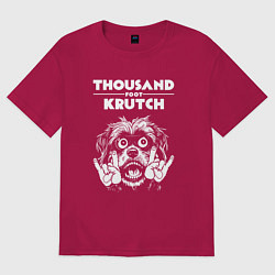 Футболка оверсайз мужская Thousand Foot Krutch rock dog, цвет: маджента