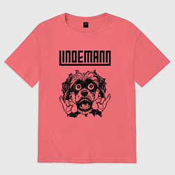Футболка оверсайз мужская Lindemann - rock dog, цвет: коралловый