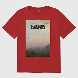 Футболка оверсайз мужская Denis птицы в небе, цвет: красный