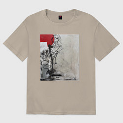 Футболка оверсайз мужская Abstract Red, цвет: миндальный