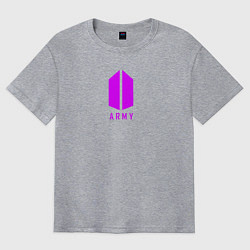 Футболка оверсайз мужская BTS - Army, цвет: меланж