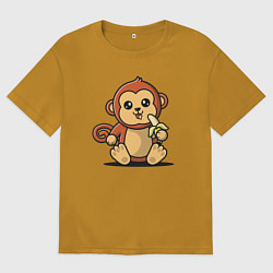 Мужская футболка оверсайз Мартышка и банан