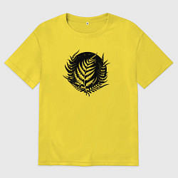 Мужская футболка оверсайз Чёрный папоротник