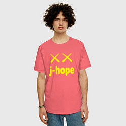 Футболка оверсайз мужская BTS j-hope, цвет: коралловый — фото 2