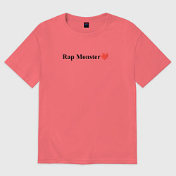 Футболка оверсайз мужская BTS Rap Monster, цвет: коралловый