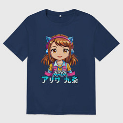 Мужская футболка оверсайз Аля девочка аниме по русски