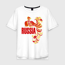 Футболка оверсайз мужская Russia, цвет: белый