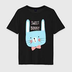 Футболка оверсайз мужская Sweet bunny, цвет: черный