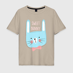 Футболка оверсайз мужская Sweet bunny, цвет: миндальный