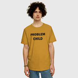 Футболка оверсайз мужская Problem child, цвет: горчичный — фото 2