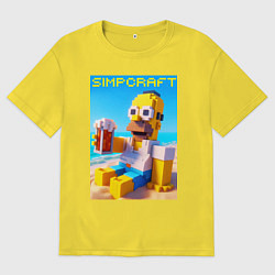 Мужская футболка оверсайз Minecraft and Simpsons collaboration - ai art