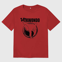 Мужская футболка оверсайз Тхэквондо удар ногой